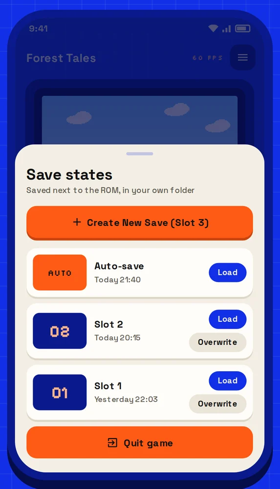 Screenshot: Save states